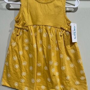 Carter's Yellow Sleeveless Sundress with Crew Neck